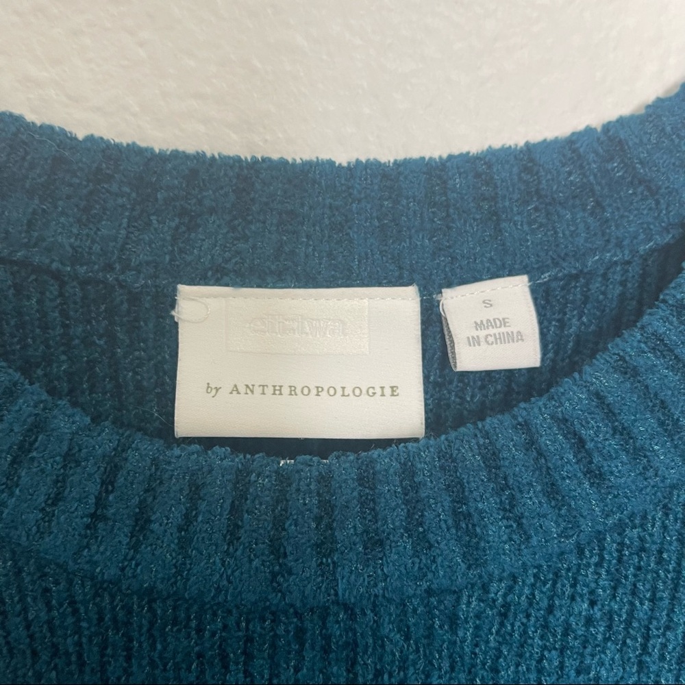 Ett:wa Anthropologie Teal Chenille Peplum Sweater - Picture 6 of 6